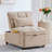 4 In 1 Bed, Taupe Velvet, Wood Base Multi Pull-Out Taupe, Max Weight Capacity 300Lbs-2044896417