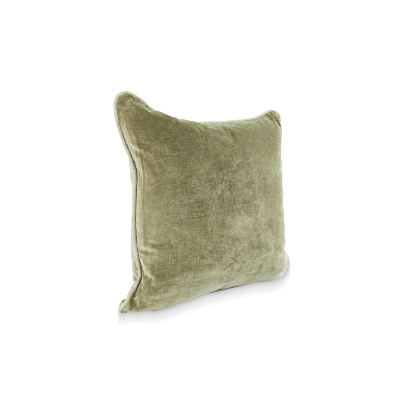 Harriet Cotton Throw Pillow, Square 18", Moss Green