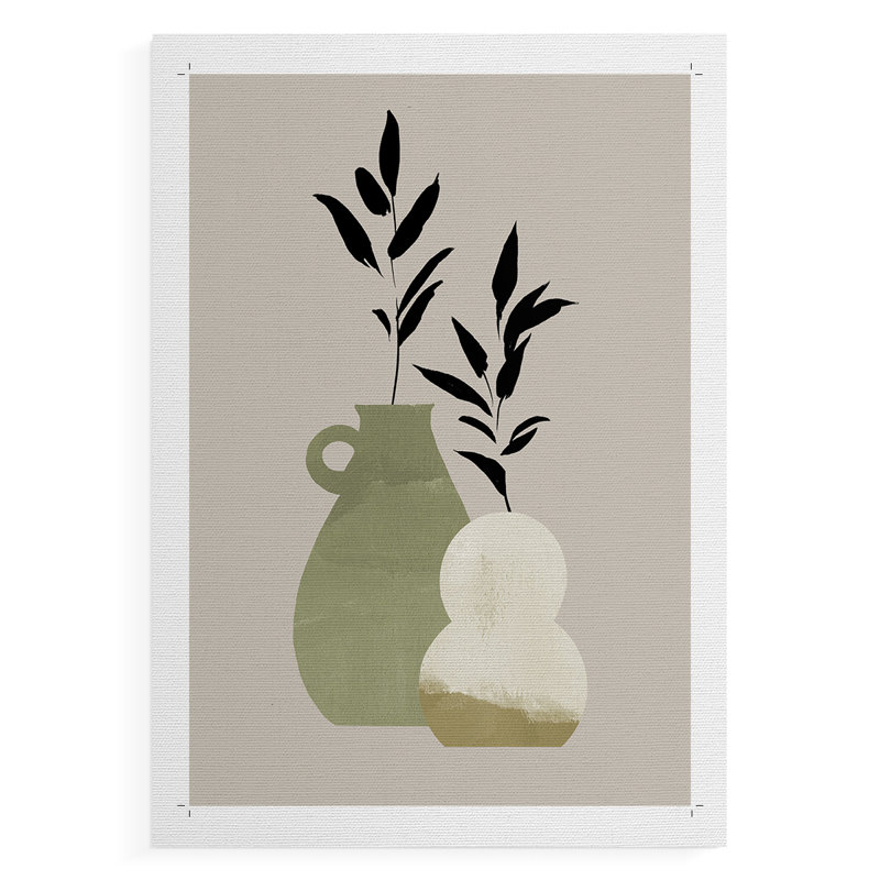 Simple Bud Vases II - Impression sur toile seulement - NON-CADRE, H 60 po x l 40 po