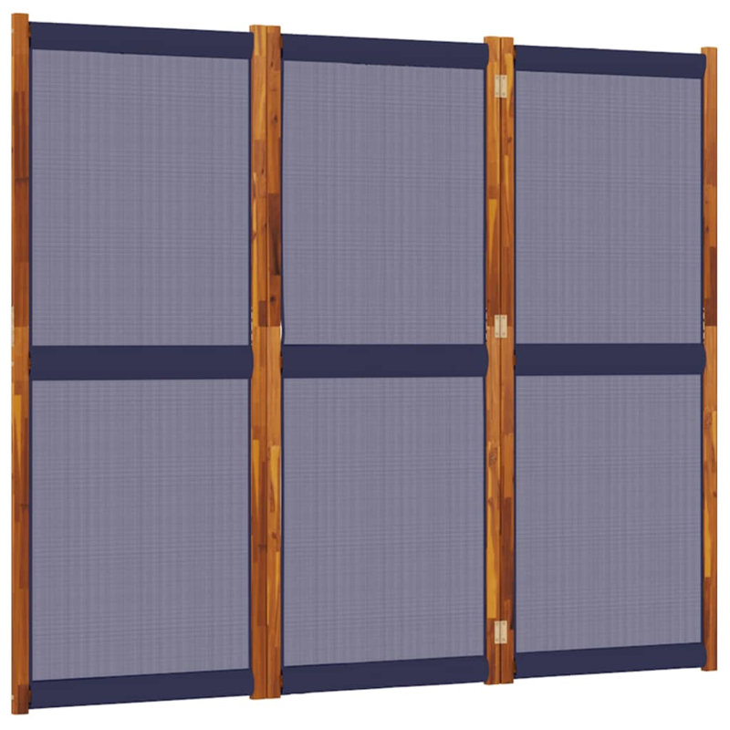 Metts 457.2cm H Solid Wood Folding Room Divider, 180cm H x 210cm W, 3, Dark Blue