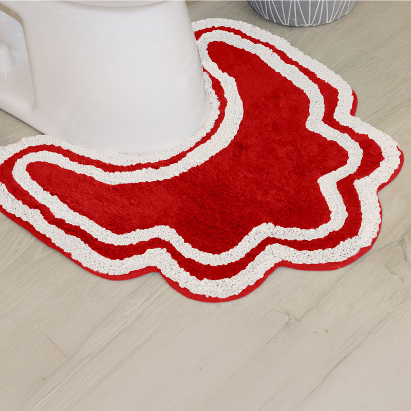 Tapis pour salle de bain Dobrinka, Rouge, 20 po x 20 po (contour)