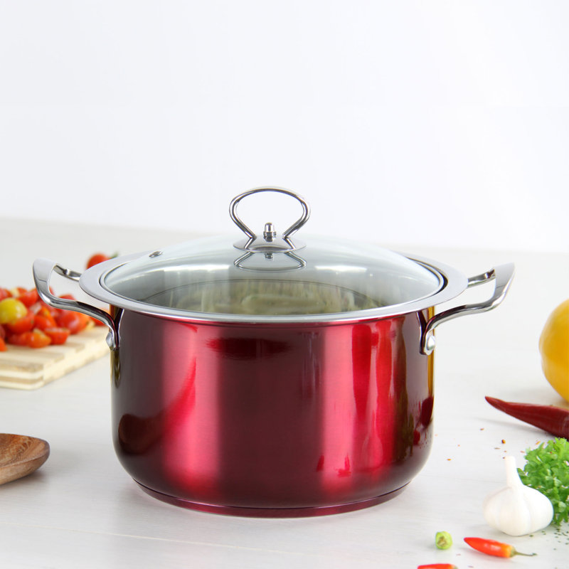 SQ Professional Gems Stainless Steel Pot Set, Ruby