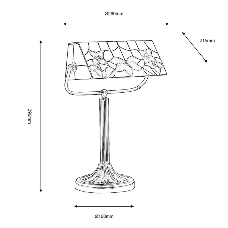 Camillo Metal Bankers Lamp