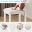 Petit tabouret de coiffeuse, tabourets de coiffeuse mignons avec coussin en fausse fourrure de lapin, fauteuil de coiffeuse blanc