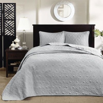 Couvre-lit réversible gris grand - Motif de courtepointe remarquable surdimensionné pour un positionnement exceptionnel