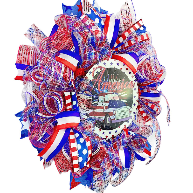 Couronne en maille 17 po Patriotic Classic