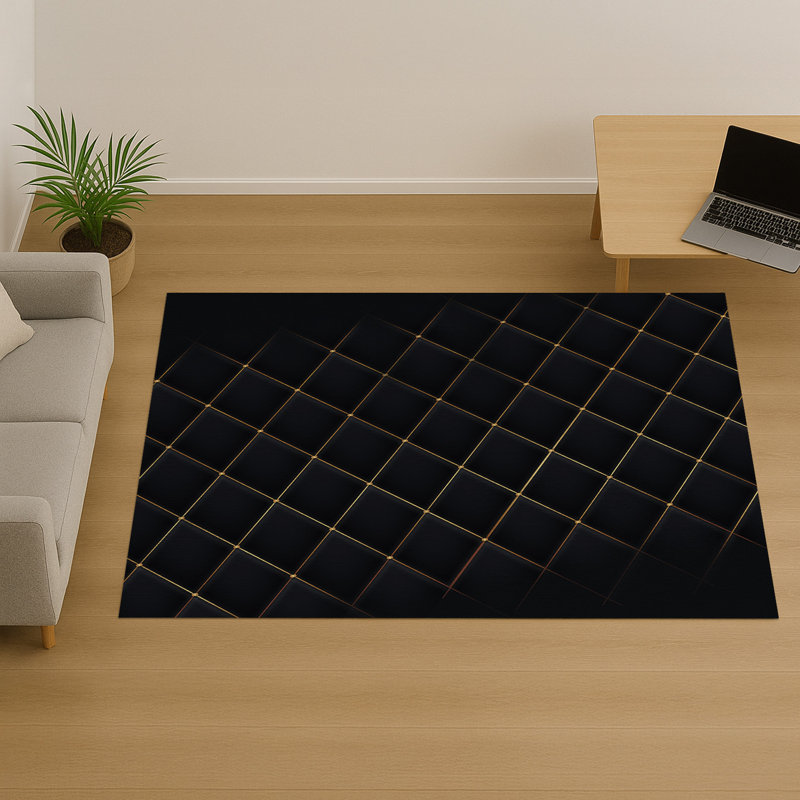 Geometric Area Rug, Runner 70 x 140 cm