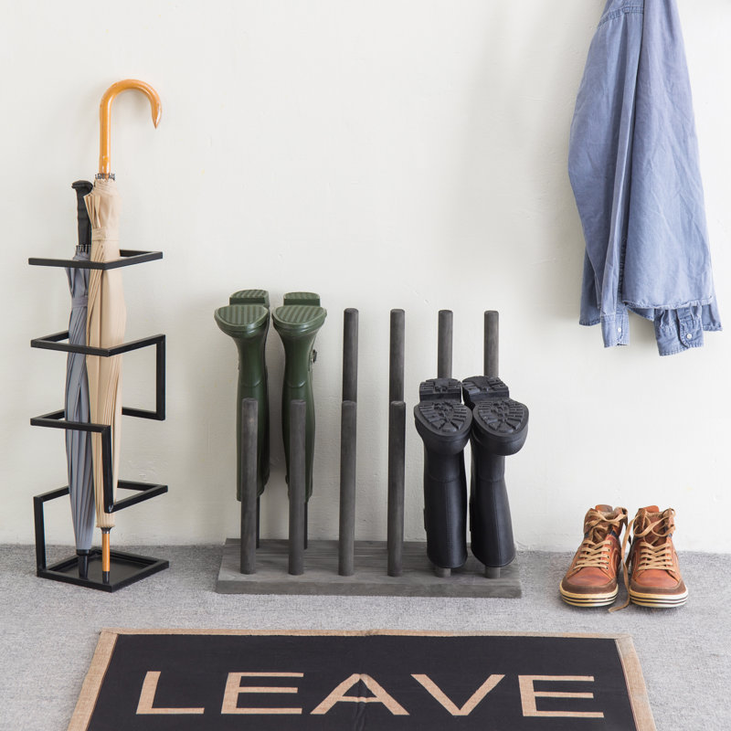 6 Pair Wooden Boot Storage Organizer Rack