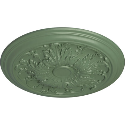 Endurathane Damon Ceiling Medallion, 20"OD x 1 1/2"P (Fits Canopies up to 3 3/8"), Hand-Painted Athenian Green Finish