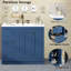 Armoire de salle de bain autoportante de 36 pouces avec lavabo en céramique 36 pouces, 2 tiroirs et tablette, armoire en bois massif et panneau de fibres à densité moyenne (bleu)