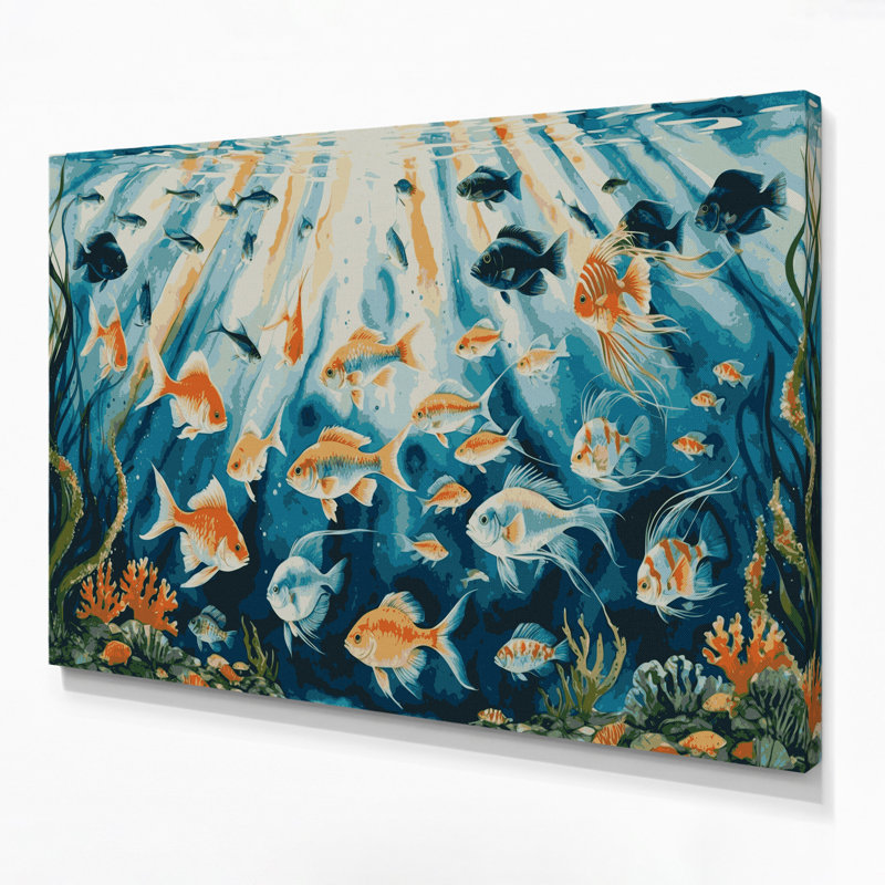 Art nautique brun sur toile, H 20 po x l 30 po