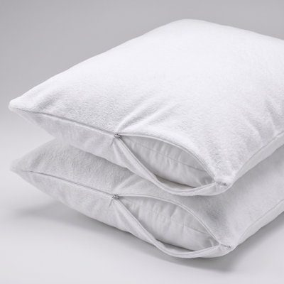Premium Cotton Terry Cloth Pillow Protector - Waterproof, Hypoallergenic & Pest Resistant - Sleep by Wayfair™