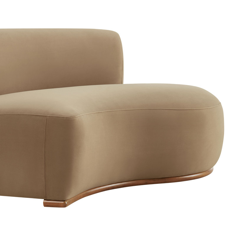 Ruslan 64 " Velvet Loveseat, Taupe