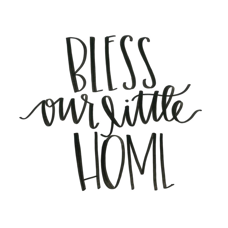 Bless Our Little Home Handwriting - Wrapped Canvas Print, 122cm H x 122cm W x 3.8cm D