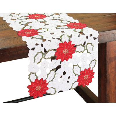 Samsel Embroidered Cutwork Table Runner