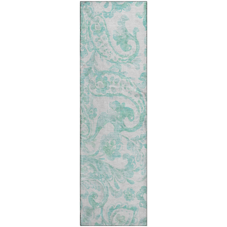 Premium Machine Washable Prisco Turquoise Rug