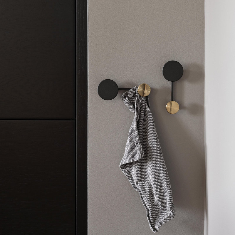 Afteroom Studio Wall Mounted Coat Rack, Black/Brass