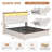 Wood Queen Bed Frame with 6 Drawers and Spacious Storage Headboard Farmhouse LED Metal Platform Bed with Charging Station No Boxing Need-253110981-255102221
