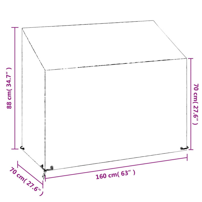Vidaxl Outdoor Cover, 88cm H x 160cm W x 70cm D