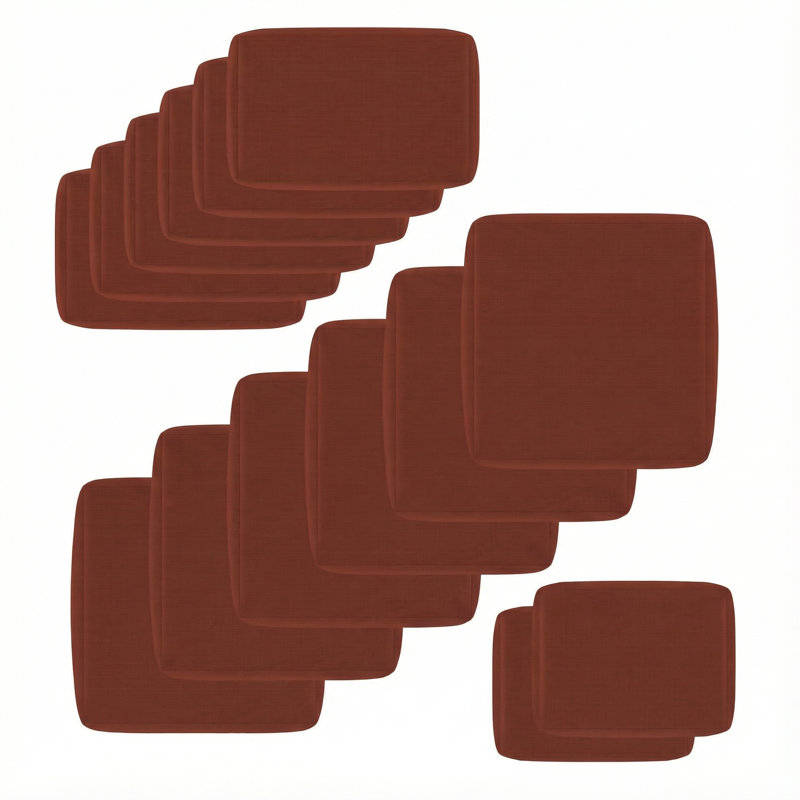 Outdoor Cushion Cover Set Replacement Slipcovers for Patio Seating Group, Red, 6-Seat / 14-Piece Set, 27" W x 27" D