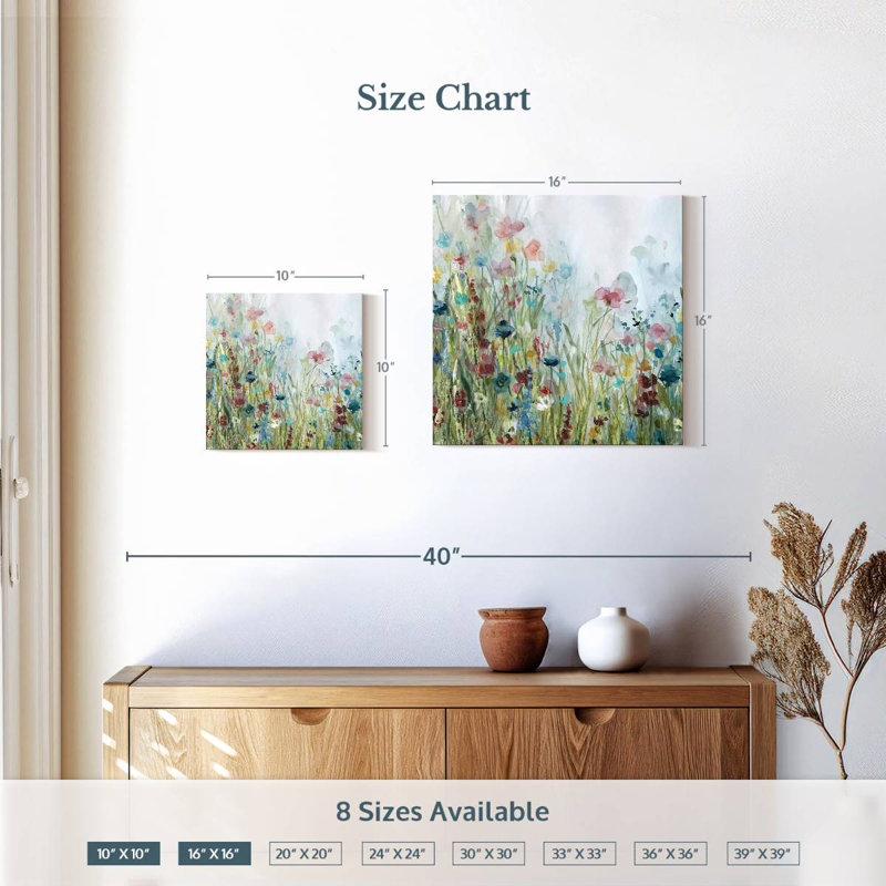 Champ de fleurs sauvages I, H 16 po x l 16 po