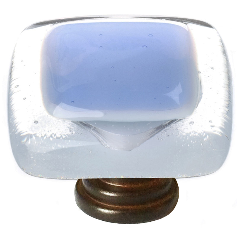 Square Knob, Sky Blue, Oil Rubbed Bronze