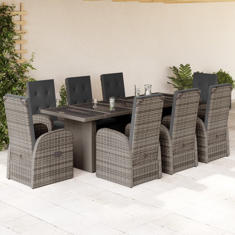  Garden Dining Set Grey