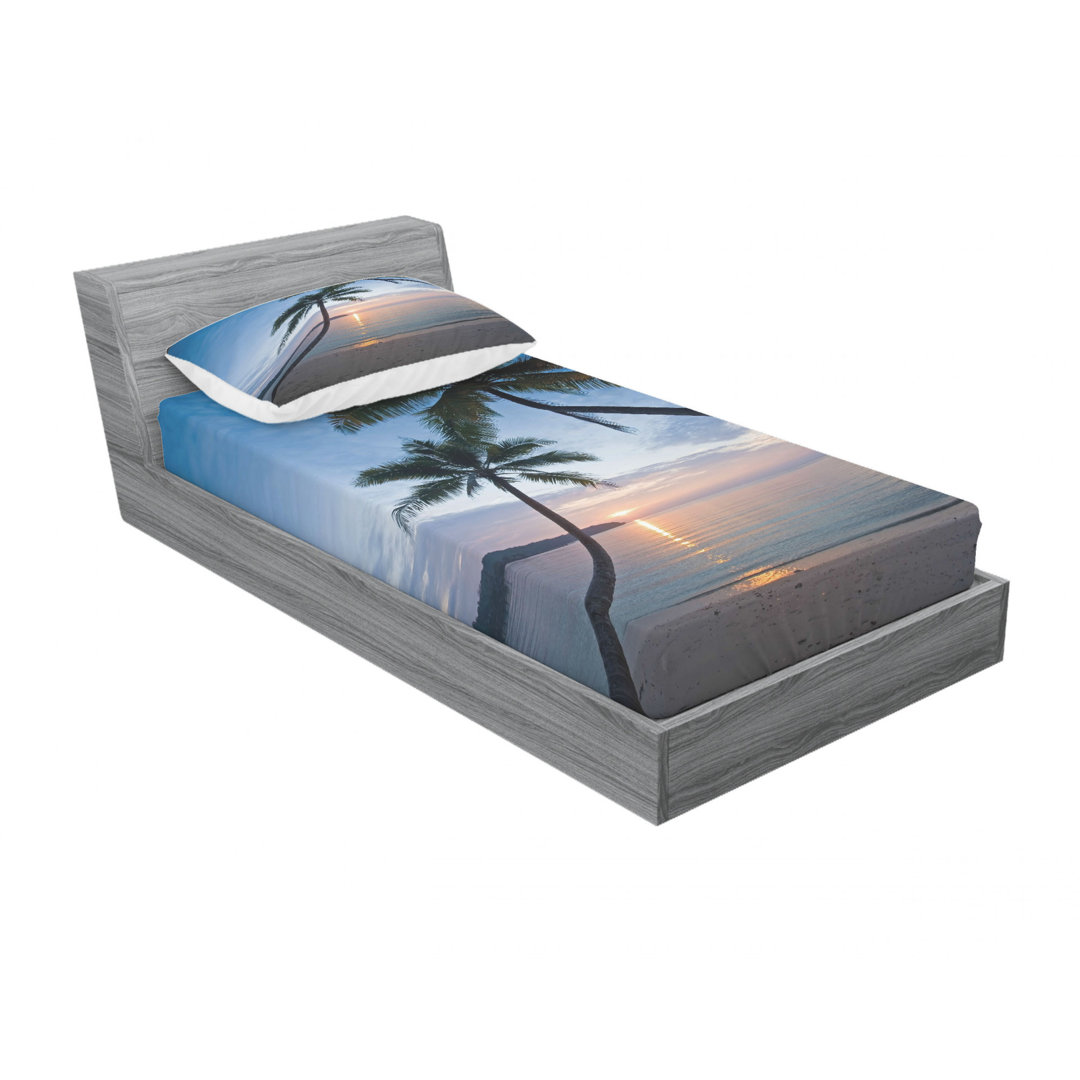Exotic Island Thailand Abstract Sheet Set Ambesonne