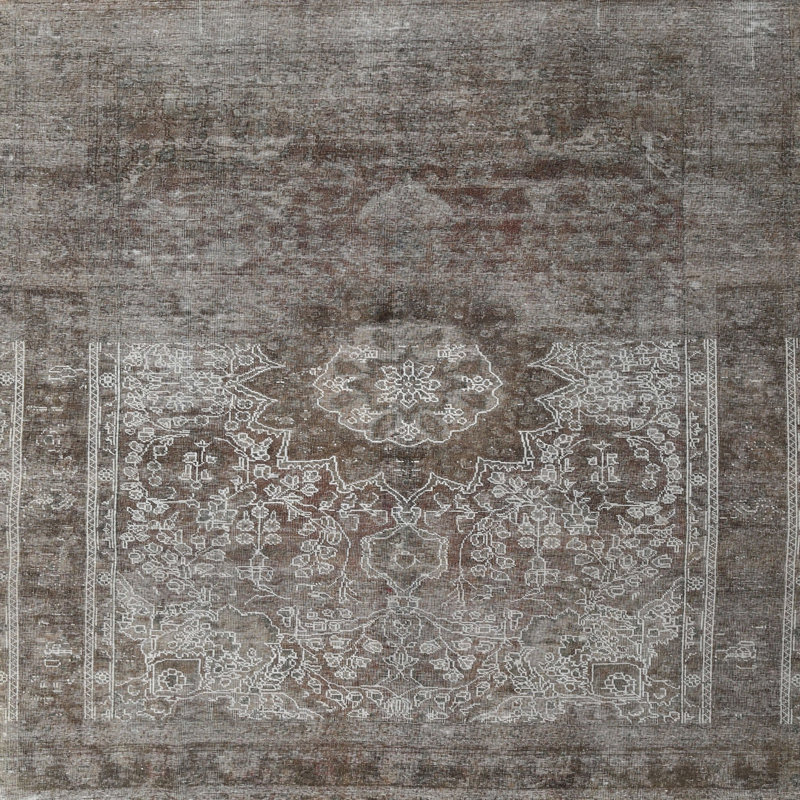Tapis décoratif brun oriental JALYN, Carré 7 pi