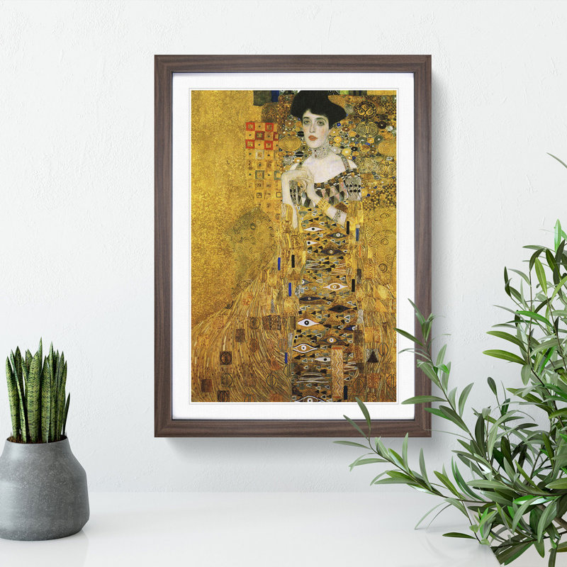 Adele Bloch-Bauer by Gustav Klimt - Picture Frame Painting, 48cm H x 36cm W x 2cm D, Walnut Framed