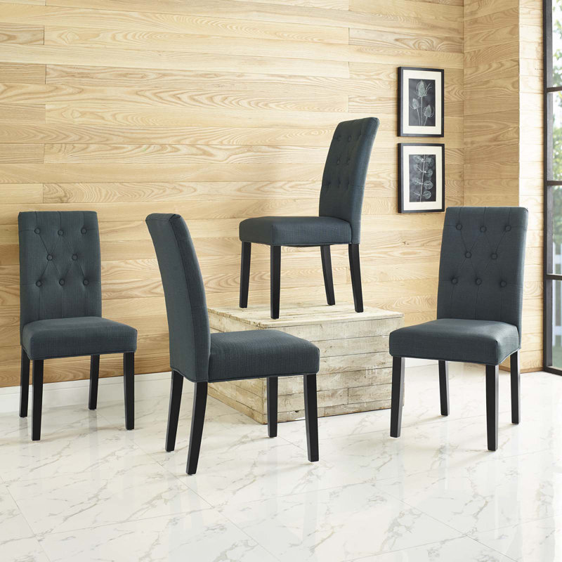 Modway Confer Dining Side Chair, Polyester Gray
