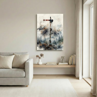 Chemin de fer, art mural sur toile, ensemble de 1