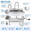 Évier utilitaire autoportant en acier inoxydable de 79 cm (31 po) avec comptoir et tiroir, meuble-lavabo moderne à cuve unique profonde avec robinet à douche extractible pour buanderie, garage et vestibule.