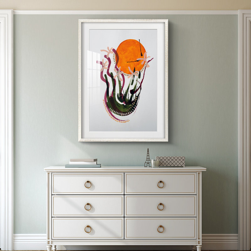 Walking Barefoot in the Grass -Framed Print, 25.5" H x 17.5" W, White