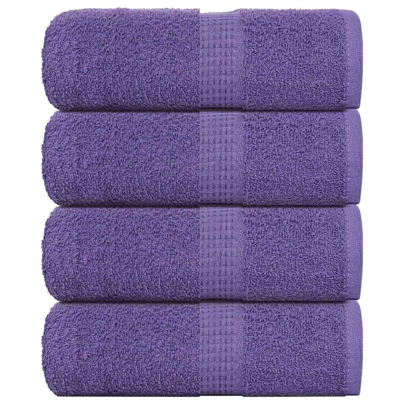 Sawiki 100% Cotton Bath Towels, Purple, Hand Towel - 4 Pack