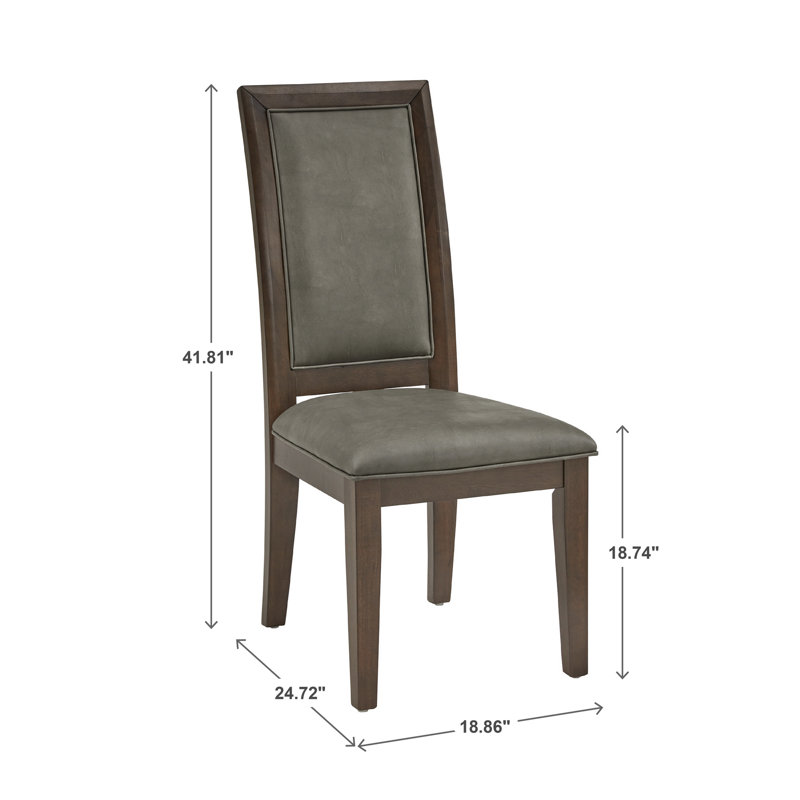 Burholme Brown Finish Vegan Leather Dining Chair (Set Of 2)