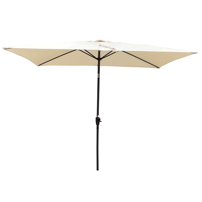 Parasol de marché rectangulaire à levier à manivelle 108 po x 72 po Clymer, Tanné