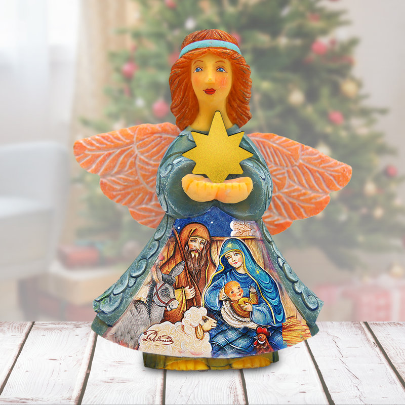 5'' Wood Hanging Figurine Ornament