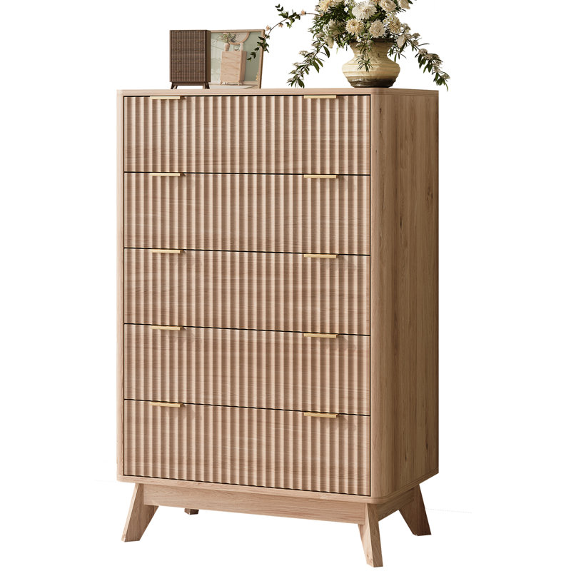 Donati 5-Drawer Dresser, Wood Chest of Drawers, Natural