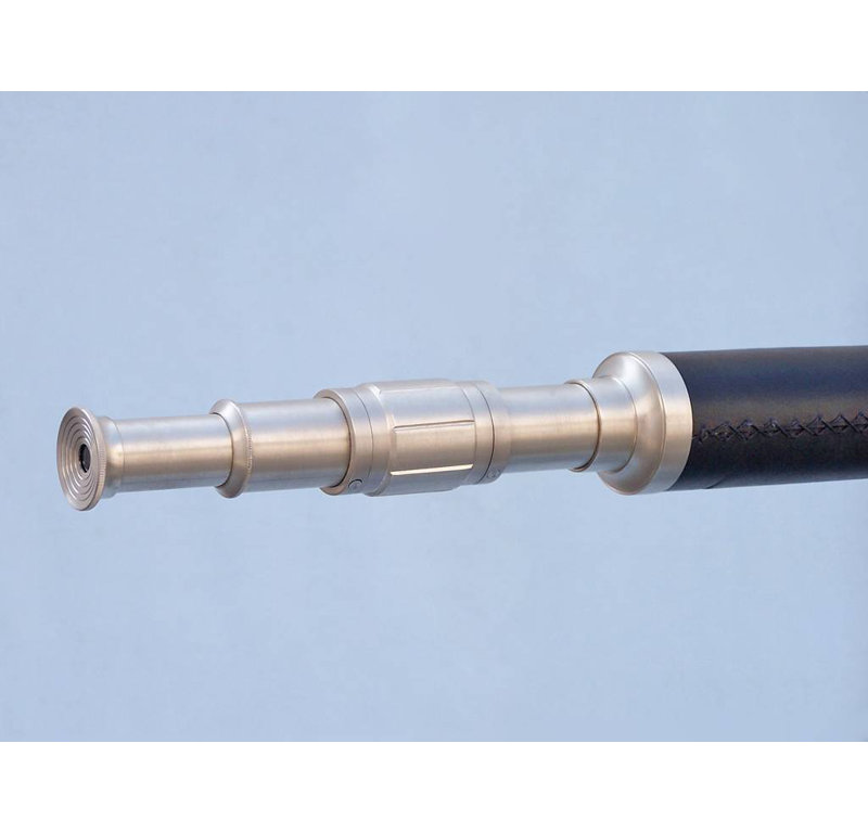 Télescope décoratif Milana, Entièrement en nickel brossé, H 65 po x l 9 po x P 6 po
