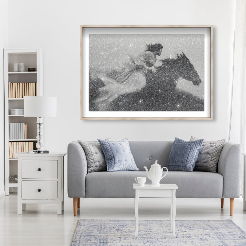 Spirit In Motion Print by Oliver Gal, 37.5"H x 55.5"W, Natural Oak Shadowbox