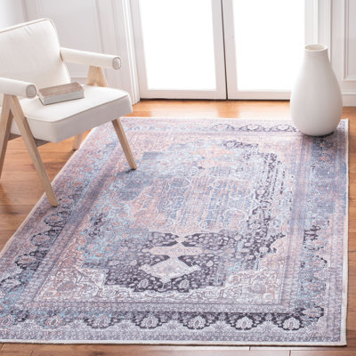 Tapis d'intérieur ivoire / bleu clair Hallel