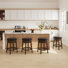 Upholstered Swivel Solid Wood Frame Bar Stool