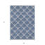 Tapis extérieur lavable géométrique 5 pi x 8 pi bleu marine et ivoire