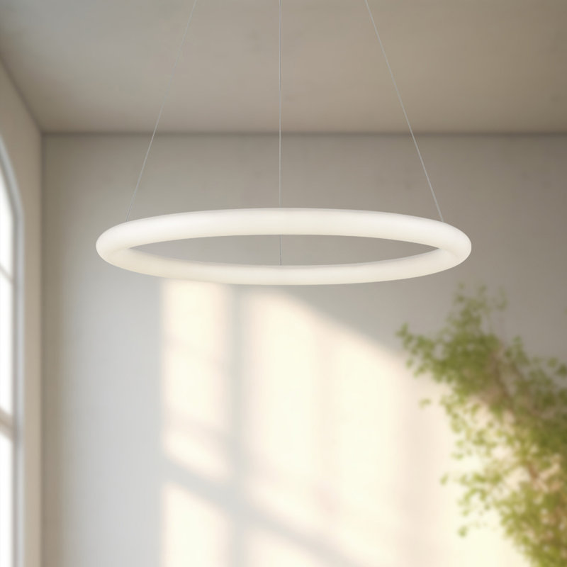 Lustre géométrique unique à 1 lumière DEL, H 2,5 po x l 31,88 po x P 31,88 po