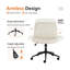 Chaise de bureau, dossier, chaise de bureau sans accoudoirs, pivot réglable pour un bureau personnel confortable, beige, cuir
