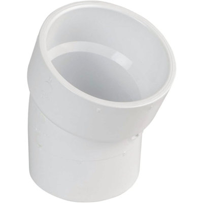 6" White PVC DWV 1/16 Bend 22.5° Street Elbow, Hub x Spigot Plumbing Fitting for Drain, Waste & Vent System, (5 Pack)