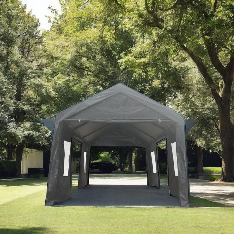 12x20ft Garage Canopy Tent: , Rust , Spacious Interior, Waterproof & Ventilated For Various Needs Portable: Structure, Waterproof, With Sidewalls And Doors