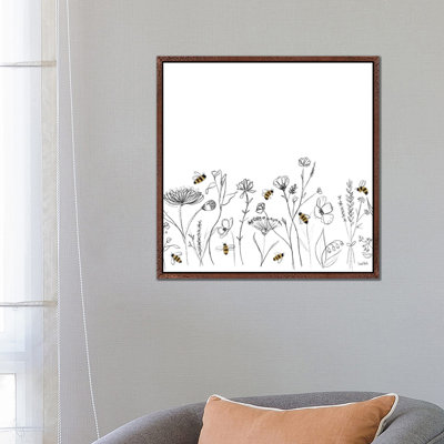Bees And Botanicals Pattern IX by Leah York - Painting on Canvas