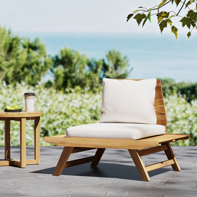 Outdoor Wood Arm Rest Chair In Color With Spill- Upholstery Chair, - And Shell Padding, Teak